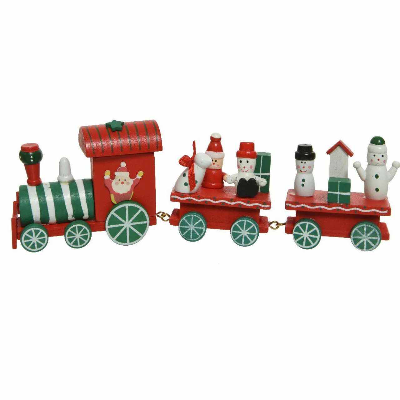 Déco Et Objet De Noël|Train Décoratif Et Électrique|KAEMINGK Train décoratif de Noël en bois (24 cm) Bonhommes de neige Rouge