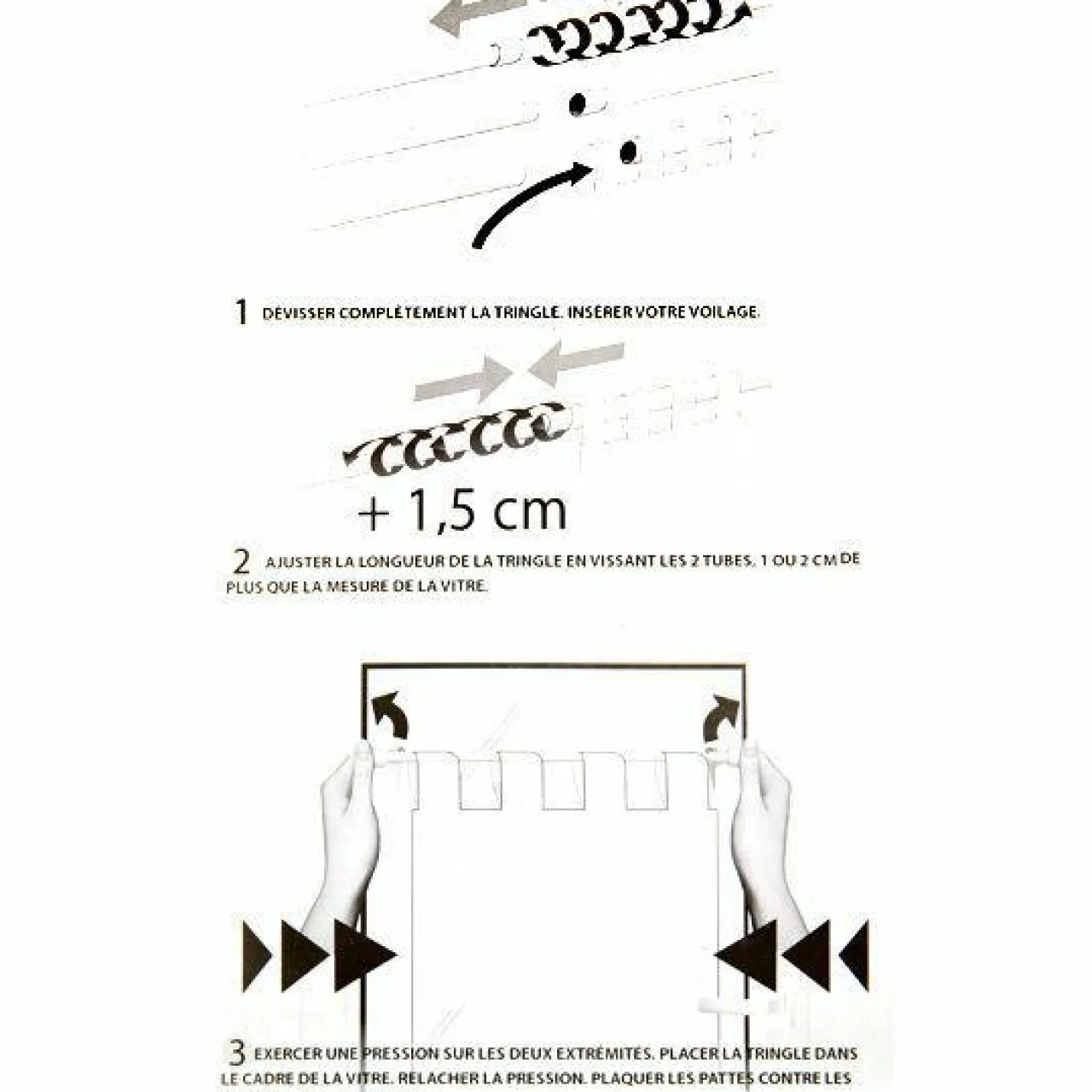 Tringle Voilage Et Support|LUANCE Tringle extensible Fix'vit (30 à 50 cm) Blanc