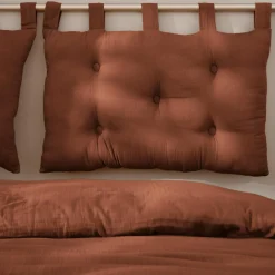 Tête-De-Lit|EMINZA Tête de lit coussin gaze de coton (80 x 50 cm) Gaïa Terracotta