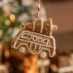 Décoration De Sapin|KAEMINGK Van de Noël à suspendre (H7 cm) Pain d'épices gourmand Marron