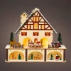 Village De Noël En Bois|KAEMINGK Village de Noël en bois lumineux et musical à piles (27 x H24 cm) Chalet Suisse Coloré