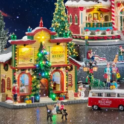 Village De Noël Lemax|LEMAX Village de Noël à piles lumineux Boutique de Cranberry Hill