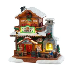 Village De Noël Lemax|LEMAX Village de Noël lumineux Pizza Pomme de pin