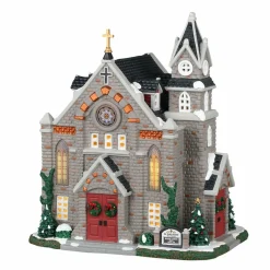 Village De Noël Lemax|LEMAX Village de Noël lumineux Eglise St Luke