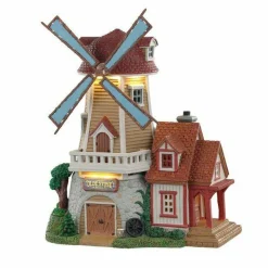 Village De Noël Lemax|LEMAX Village de Noël lumineux et en mouvement Vieux Moulin en pierres