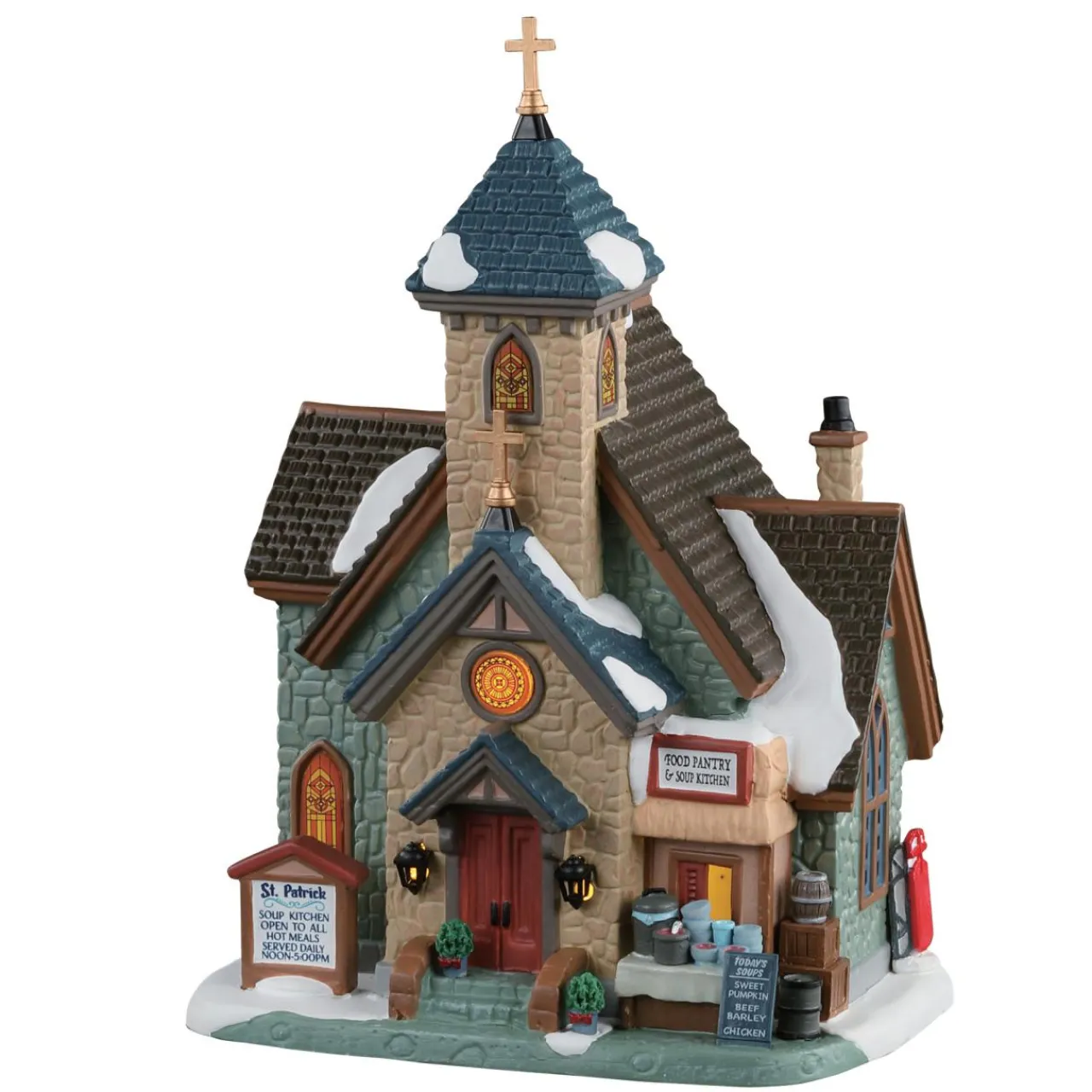 Village De Noël Lemax|LEMAX Village de Noël lumineux Soupe Populaire St-Patrick