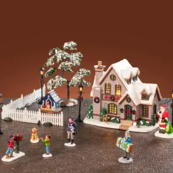 Village De Noël Lemax|LEMAX Village de Noël lumineux Ensemble complet Noël Blanc