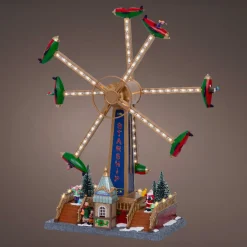 Village De Noël Lumineux|KAEMINGK Village de Noël lumineux, animé et musical (H47 cm) Manège avions Multicolore