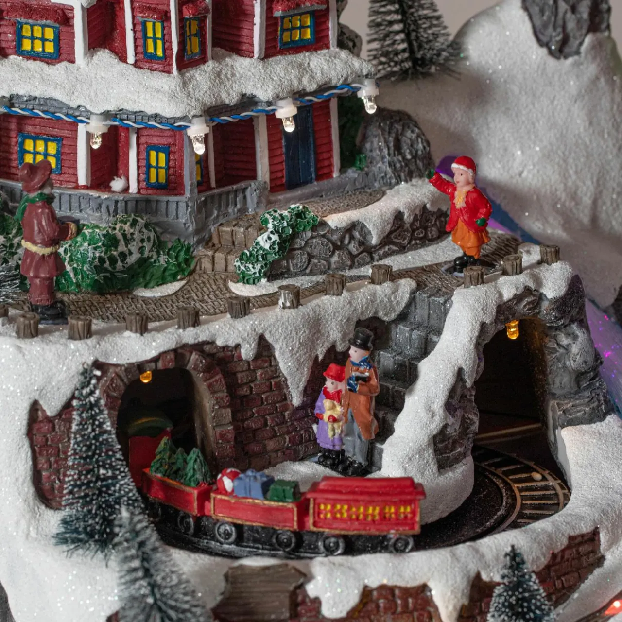 Village De Noël Lumineux|KAEMINGK Village de Noël lumineux et musical à piles Glaçons colorés et illuminés