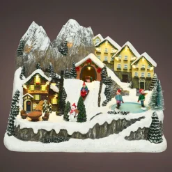 Village De Noël Lumineux|KAEMINGK Village de Noël lumineux et musical Chalets en montagne