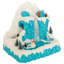 Village De Noël Lumineux|JJA Village de Noël musical et animé (H26 cm) Banquise des pingouins Bleu