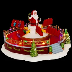 Village De Noël Lumineux|JJA Village de Noël musical et animé (H29 cm) Manège à sensation Multicolore