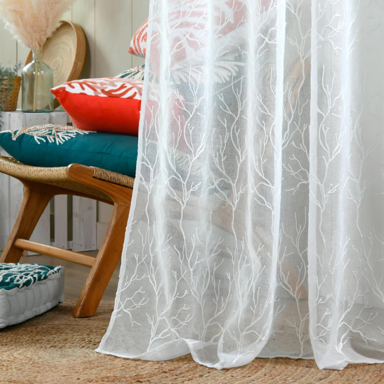 Voilage|STOF Voilage (140 x 260 cm) Corallys Blanc