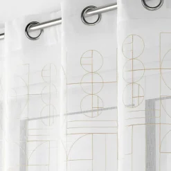 Voilage|DOUCEUR D'INTERIEUR Voilage brodé œillets (140 x 240 cm) Odessa Or