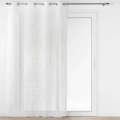 Voilage|DOUCEUR D'INTERIEUR Voilage brodé œillets (140 x 240 cm) Odessa Or