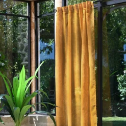 Voilage|LOVELY CASA Voilage galon fronceur (140 x 260 cm) Derby Jaune moutarde