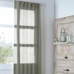 Voilage|LOVELY CASA Voilage galon fronceur (140 x 260 cm) Madrid Vert kaki