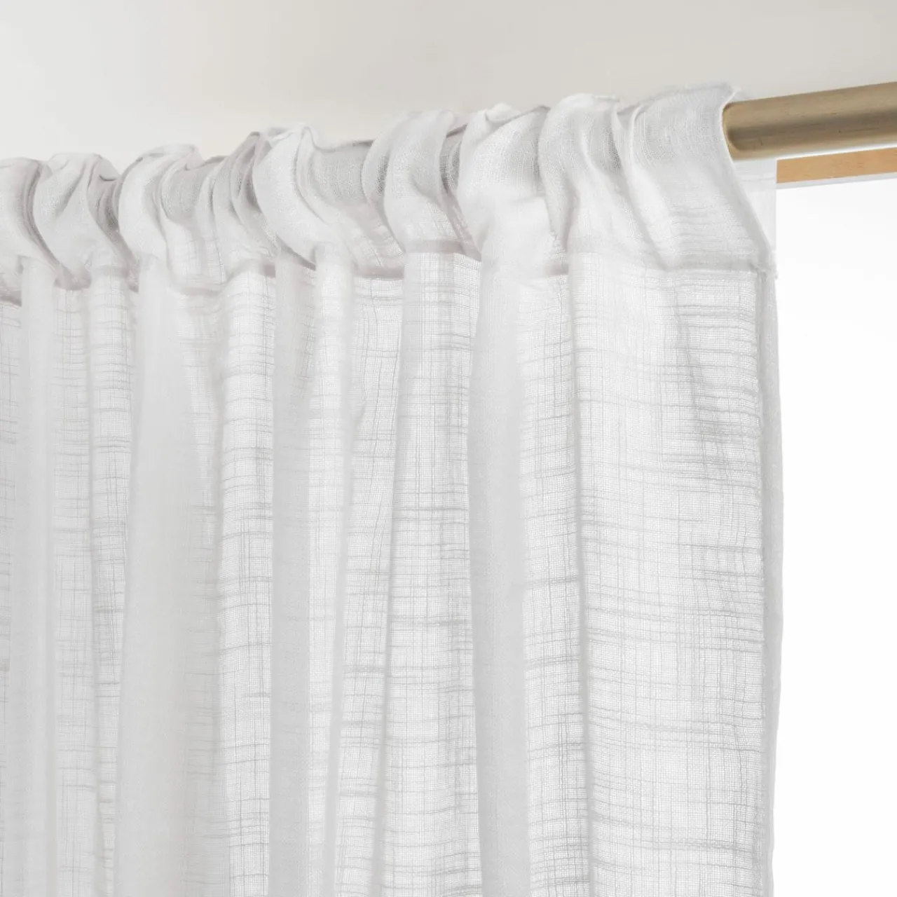 Voilage|EMINZA Voilage galon fronceur effet lin (280 x 240 cm) Robin Blanc