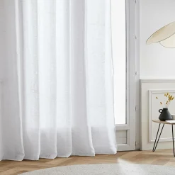 Voilage|EMINZA Voilage grande largeur effet lin (400 x 240 cm) Luca Blanc