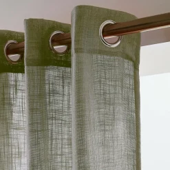 Voilage|EMINZA Voilage grande largeur effet lin(400 x 240 cm) Robin Vert romarin