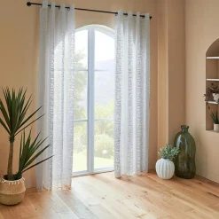 Voilage|Atmosphera, cru017dateur d'intu017drieur Voilage œillets (140 x 240 cm) Abstrait Blanc