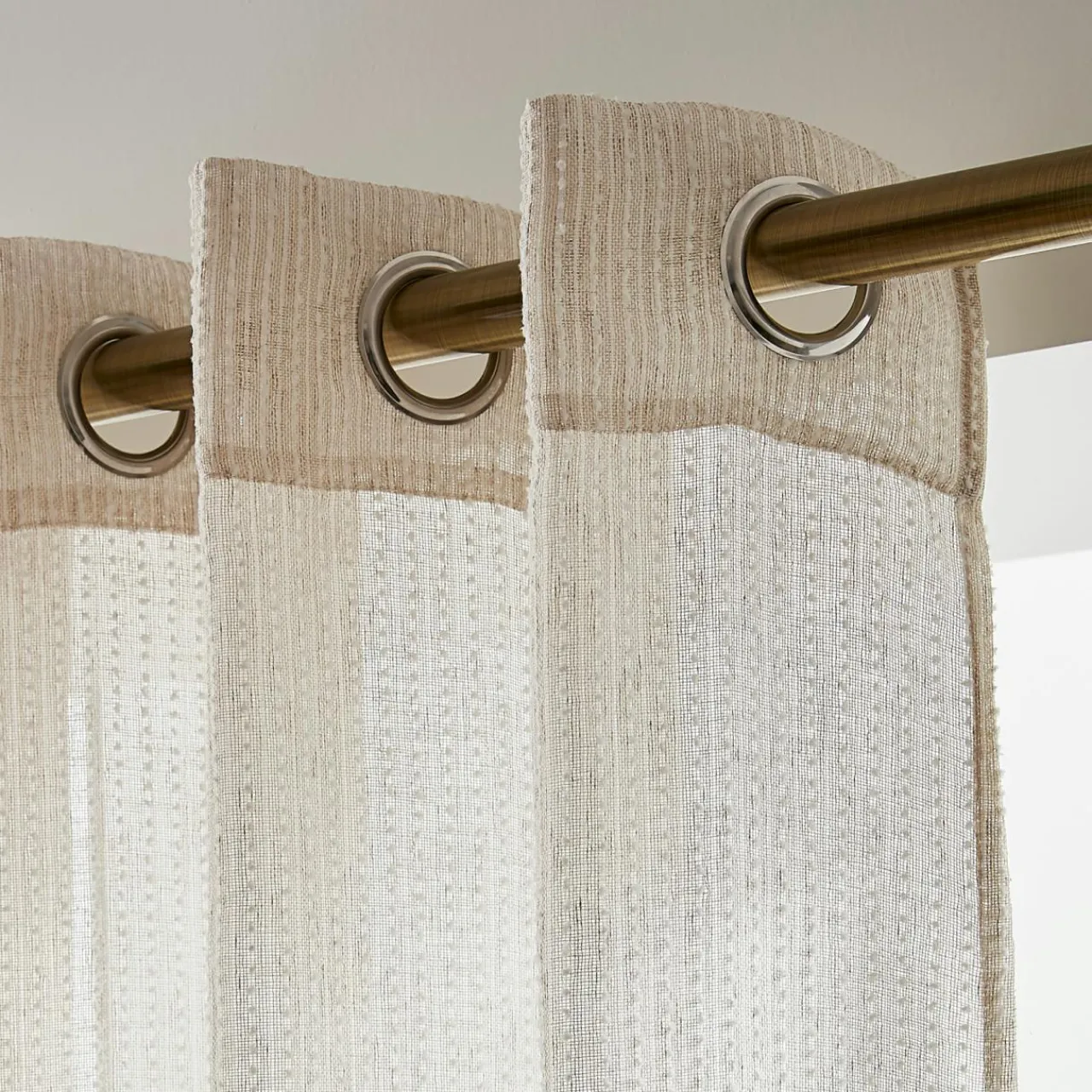 Voilage|EMINZA Voilage œillets (140 x 240 cm) Arthur Beige