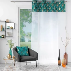 Voilage|DOUCEUR D'INTERIEUR Voilage œillets (140 x 240 cm) Clairine Vert émeraude