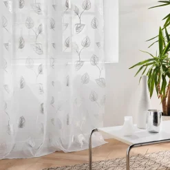 Voilage|DOUCEUR D'INTERIEUR Voilage œillets (140 x 280 cm) Edelia Argent