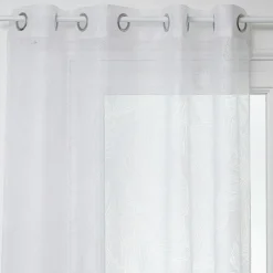 Voilage|ATMOSPHERA Voilage œillets (140 x 240 cm) Feuille Blanc
