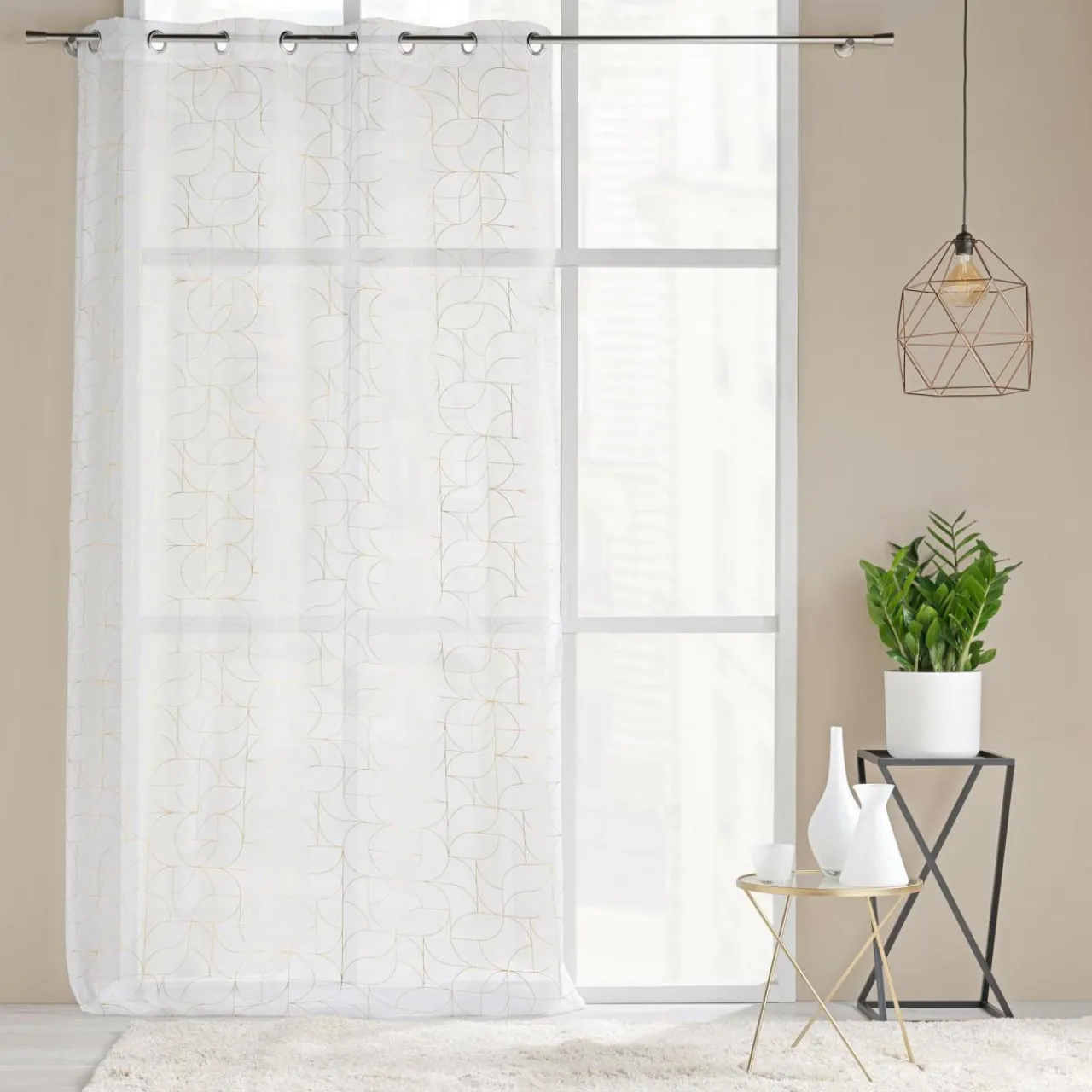 Voilage|douceur d'intu017drieur Voilage œillets (140 x 240 cm) Louxor Blanc