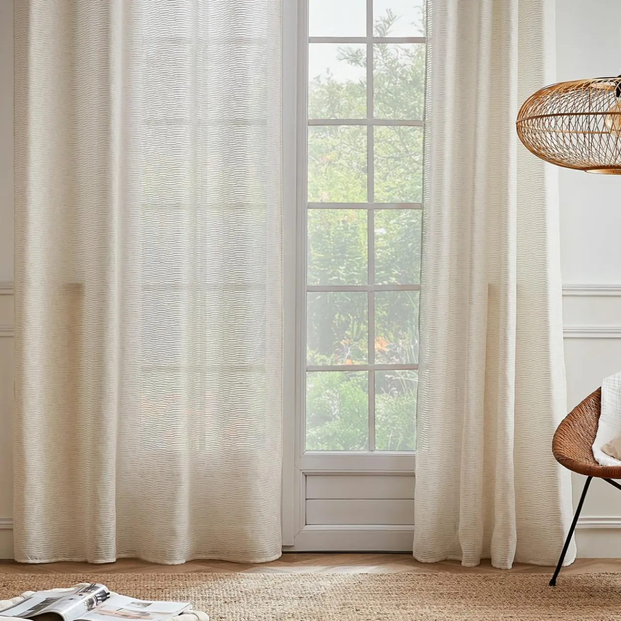 Voilage|EMINZA Voilage œillets (140 x 240 cm) Maël Beige