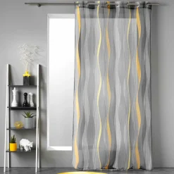 Voilage|DOUCEUR D'INTERIEUR Voilage œillets (140 x 240 cm) Ondulys Gris Anthracite