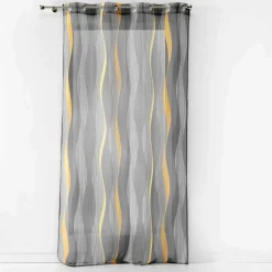 Voilage|DOUCEUR D'INTERIEUR Voilage œillets (140 x 240 cm) Ondulys Gris Anthracite