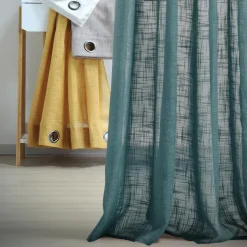 Voilage|LOVELY CASA Voilage œillets (135 x 260 cm) Ontario Vert canard