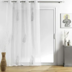 Voilage|DOUCEUR D'INTERIEUR Voilage œillets (140 x 240 cm) Palmeor Argent