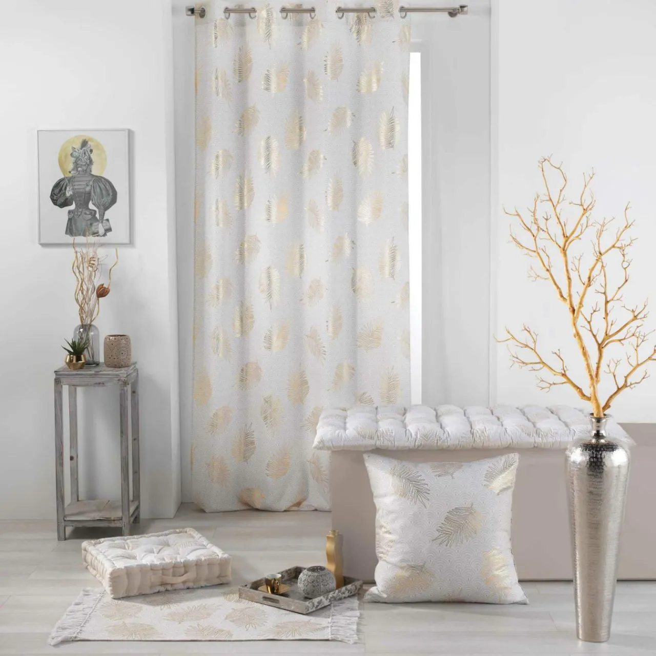 Voilage|DOUCEUR D'INTERIEUR Voilage œillets (140 x 240 cm) Sunny Gold Or