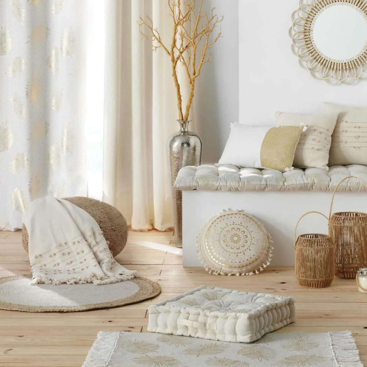 Voilage|DOUCEUR D'INTERIEUR Voilage œillets (140 x 240 cm) Sunny Gold Or