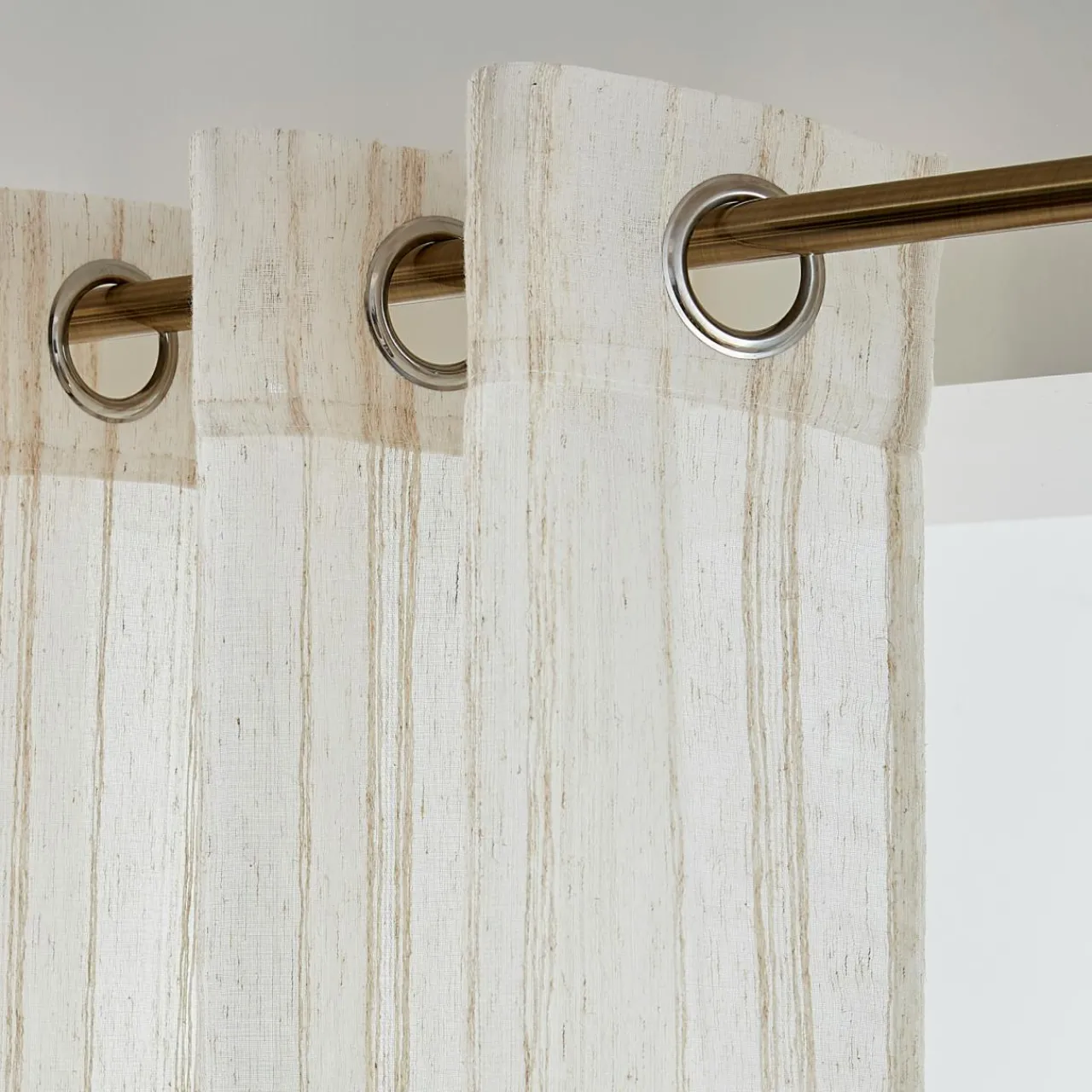 Voilage|EMINZA Voilage œillets (280 x 240 cm) Théo Beige