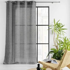 Voilage|douceur d'intu017drieur Voilage œillets effet lainage (140 x 240 cm) Loulaine Noir