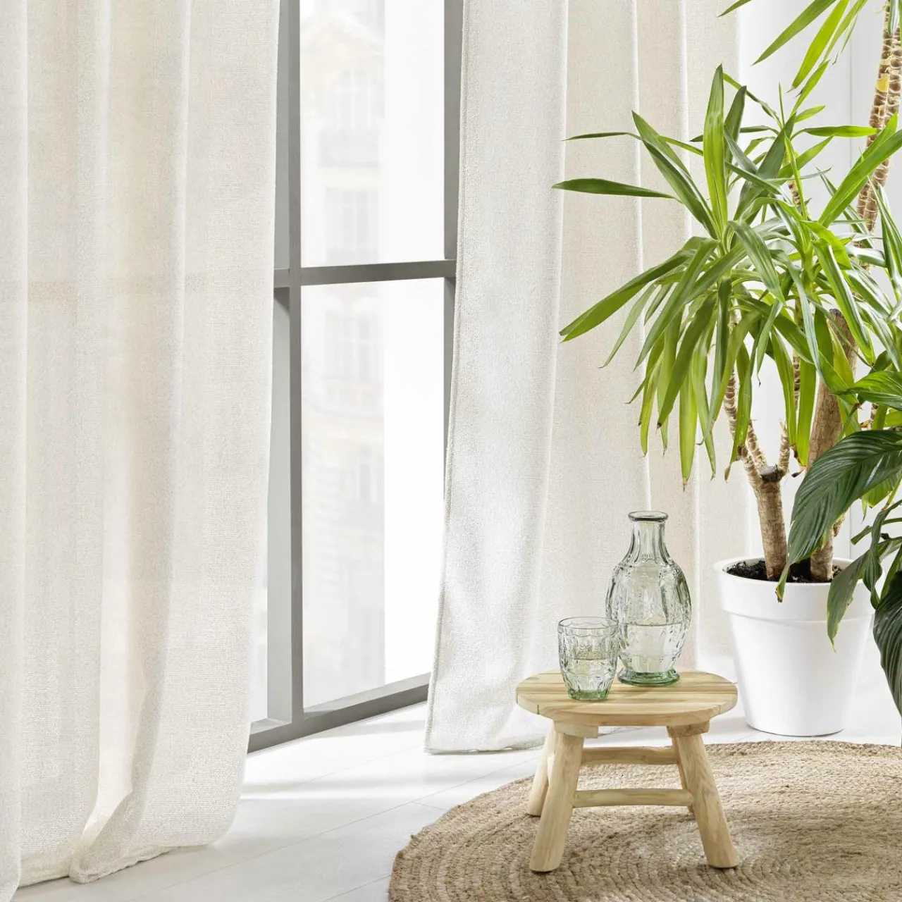 Voilage|douceur d'intu017drieur Voilage œillets effet lainage (140 x 280 cm) Loulaine Beige