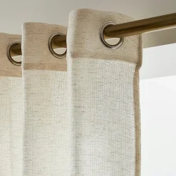 Voilage|EMINZA Voilage œillets effet lin (140 x 240 cm) Luca Beige