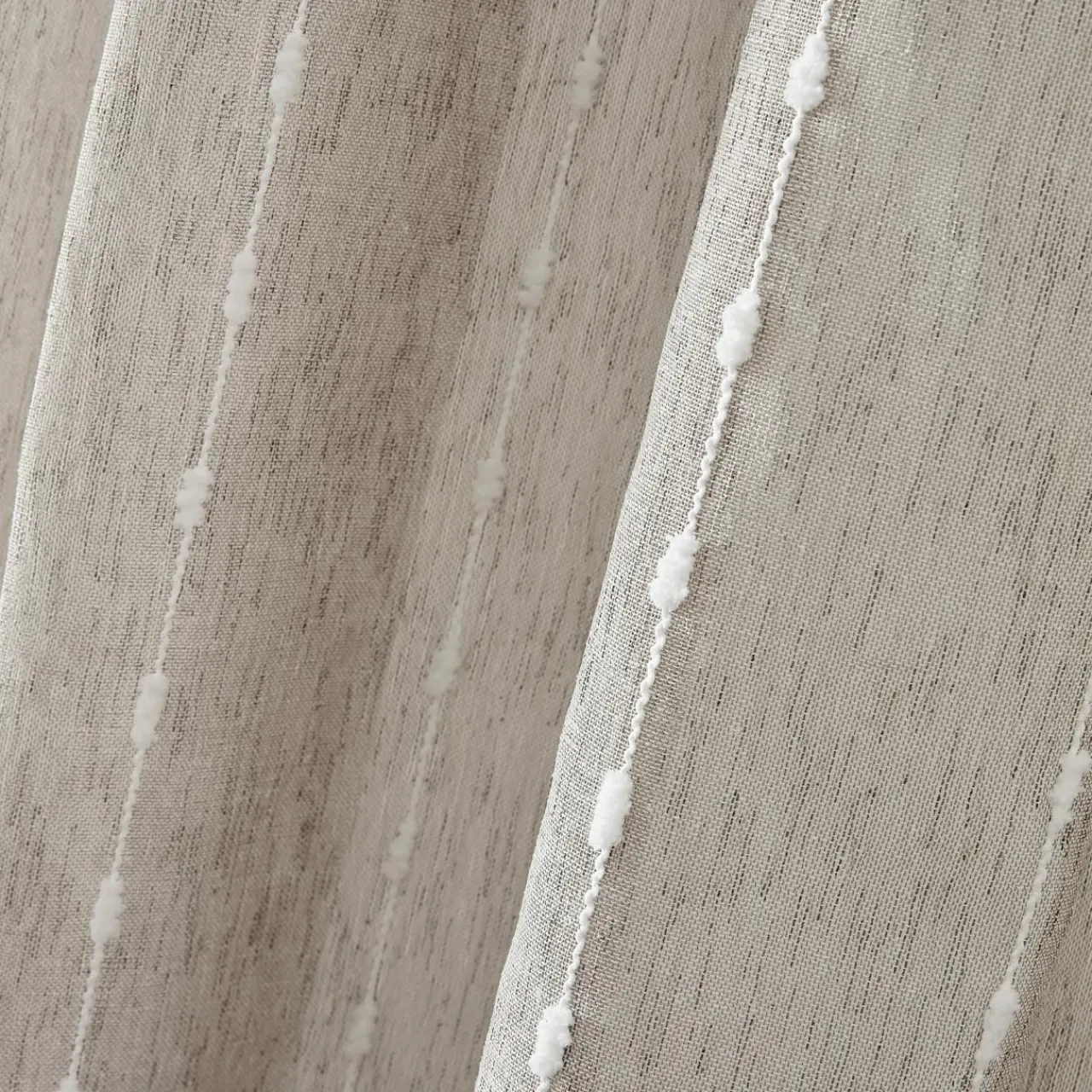 Voilage|EMINZA Voilage œillets pompons (280 x 240 cm) Axel Beige