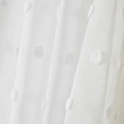 Voilage|EMINZA Voilage oeillets pompons (140 x 280 cm) Emie Blanc