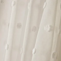 Voilage|EMINZA Voilage oeillets pompons (140 x 280 cm) Emie Beige