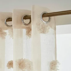 Voilage|EMINZA Voilage oeillets pompons (280 x 240 cm) Suzie Beige