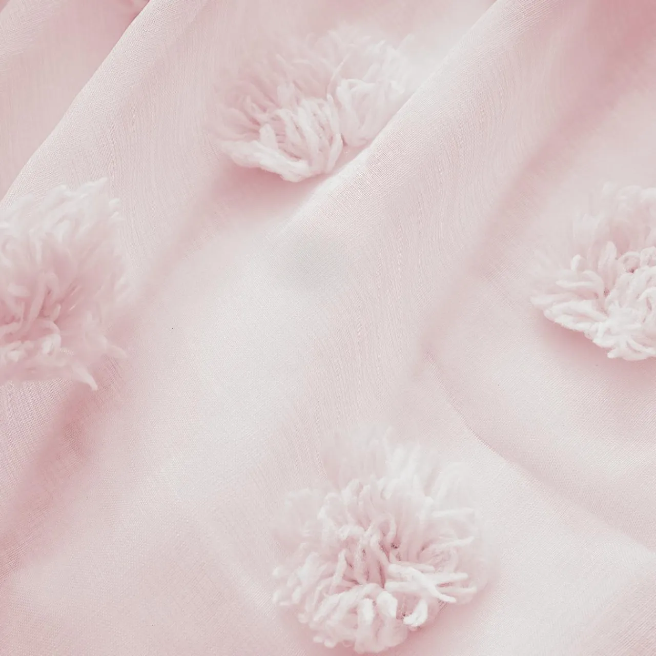 Voilage|EMINZA Voilage oeillets pompons (280 x 240 cm) Suzie Rose