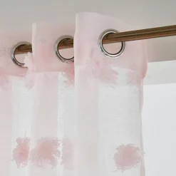 Voilage|EMINZA Voilage oeillets pompons (280 x 240 cm) Suzie Rose